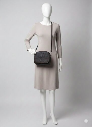 sac à bandoulière réglable noir 2 poches Baldino