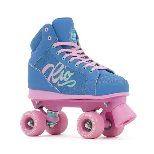 Roller Quad - Rio Roller - Lumina - Bleu - Rose - Pour Enfants À Partir De 5 Ans