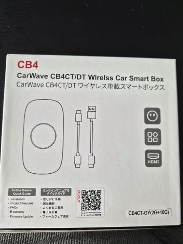Atoto Cb4ct Adaptateur Carplay Sans Fil, Ai Box Android Auto & Carplay Sans Fil, Android 13 2g+16g, Boîte Multimédia De Voiture Pour Youtube/Netflix, Double 4g/Wifi/Bluetooth, Ota, Gris