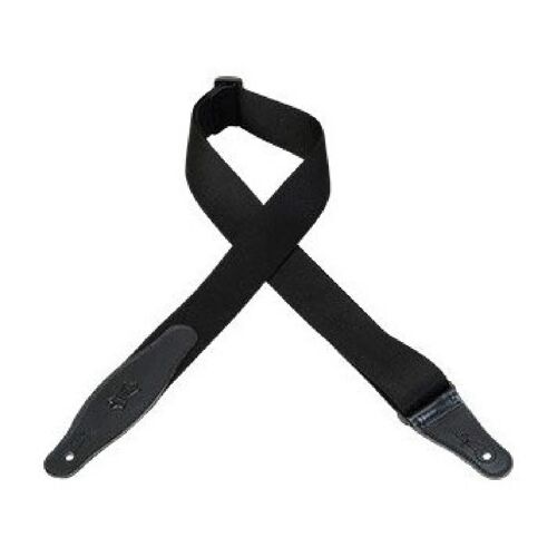 Levy S Levy's Mssr80-Blk Sangle - Sangle Guitare - Rayonne - Embouts Cuir - Couleur Black
