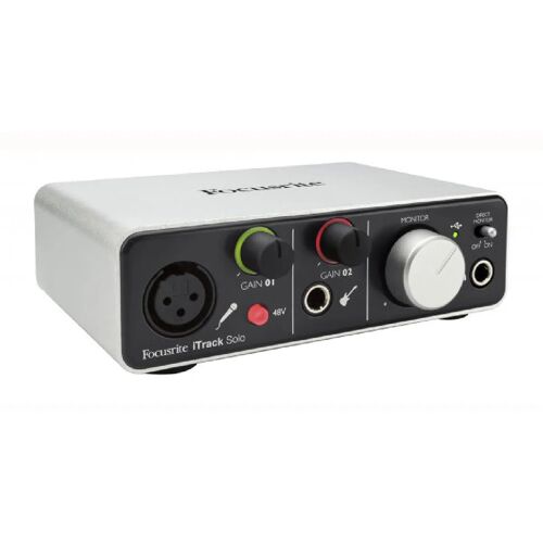 Focusrite iTrack Solo Lightning - Carte son 2 entrées/2 sorties - Pour PC, Mac, iPad - 24 bits / 96 kHz