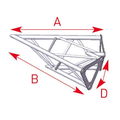 ASD 1520 Angle structure triangulaire 2 départs 45 degrés 0,40m x 0,40m ASD