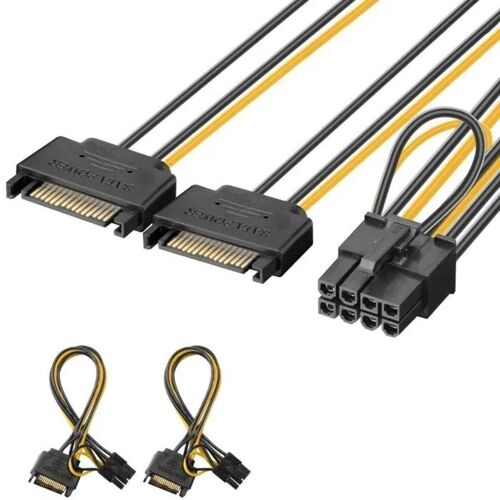 Adaptateur d'alimentation - J&D - JD Tech - 2x SATA¿8-pin PCIe - 20 cm - 120 W