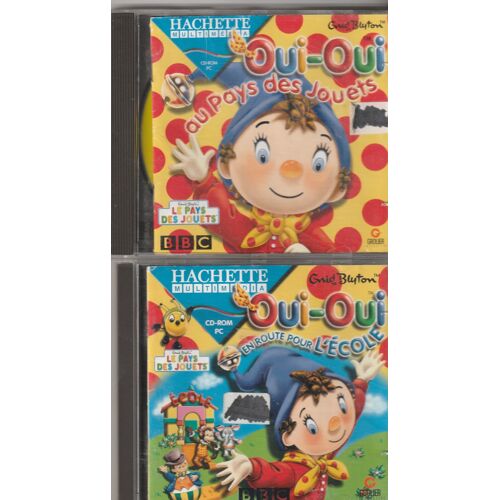 Lot 2 Cd Rom Pc - Enid Blyton - Oui-Oui 1) Au Pays Des Jouets - 2) En Route Pour L École - Hachette Bbc 1996