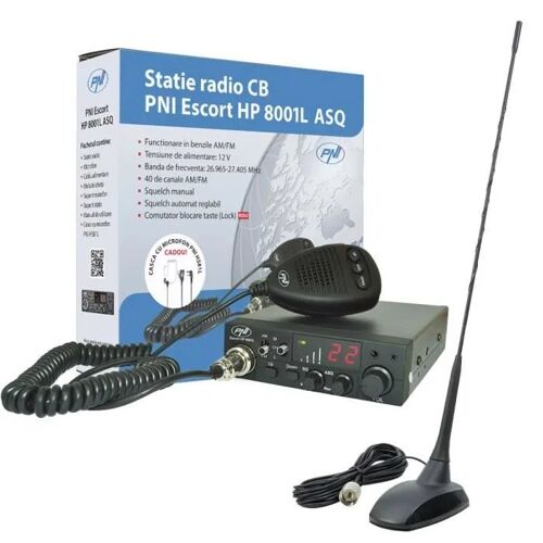 Station De Radio - Cbi - Escort Cb 8001l Asq - Cb Pni Extra 48 - Aimant - Noir