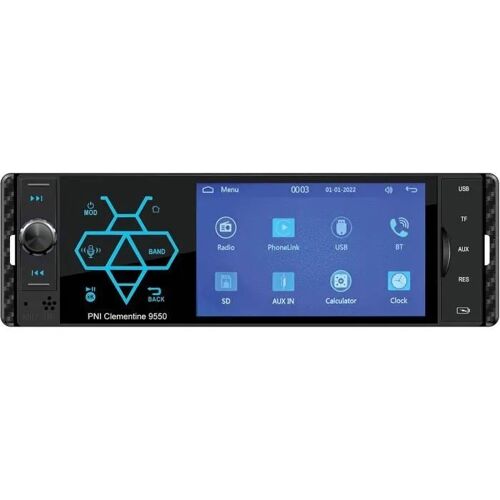 Lecteur Mp5 - Pni - Clementine 9550 - 4 X 50 W - Bluetooth - Carplay - Écran 1din