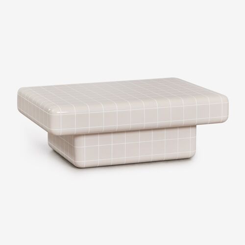 Table Basse Rectangulaire De Jardin Effet Ciment Carreaux Eleonor 100 X 70 Cm