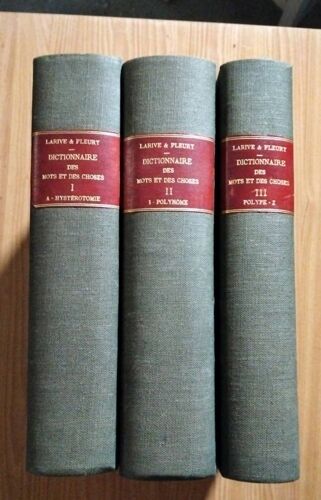 Dictionnaire Des Mots Et Des Choses. Larive Et Fleury En 3 Tomes, Édition 1889