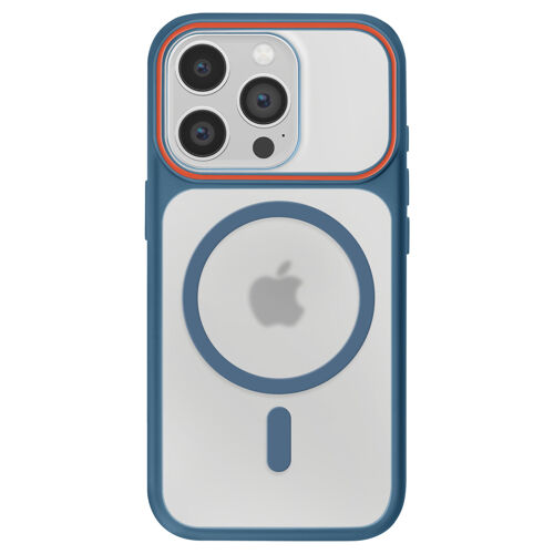 Coque pour iPhone 14 Pro Conception Bi-Matière Compatible MagSafe Bleu nuit