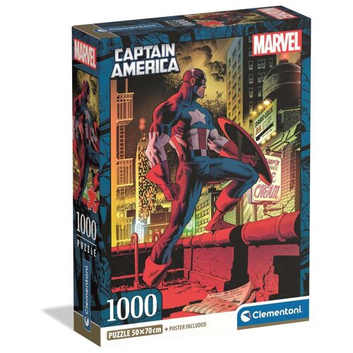 Clementoni Puzzle 1000 pièces - Marvel, Captain America