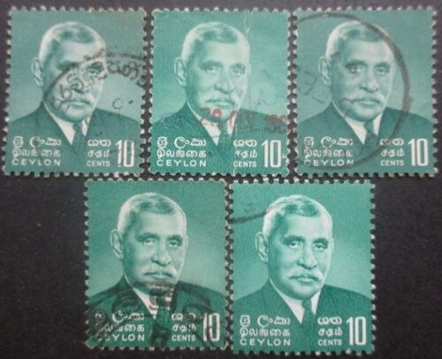 Ceylan N°361 X 5 Oblitéré
