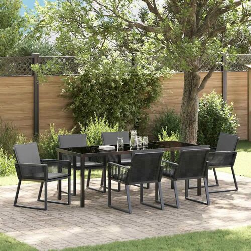 Vidaxl Ensemble De Salle À Manger Pour Jardin 7 Pcs Noir