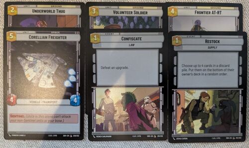 Star Wars Unlimited Lot De Cartes Neutre Set "Etincelles De Rébellion" Anglais