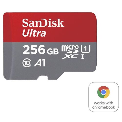 SanDisk Ultra - Carte mémoire flash (adaptateur microSDXC vers SD inclus(e)) - 256 Go - A1 / UHS Class 1 / Class10 - microSDXC UHS-I