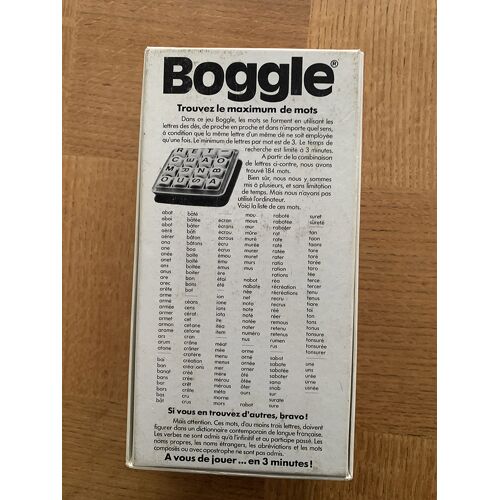 Jeu De Société Boggle Parker Brothers 1977 - Version Française - Jeu De Lettres Multijoueur - Occasion Très Bon état