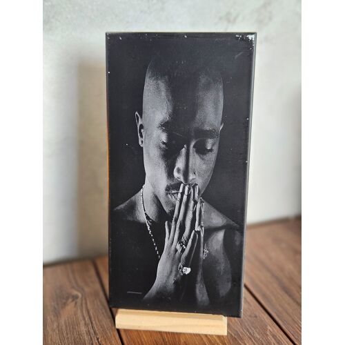 Gravure Laser Tupac Shakur 2Pac Portrait sur Ardoise Naturelle Unique (ID116)