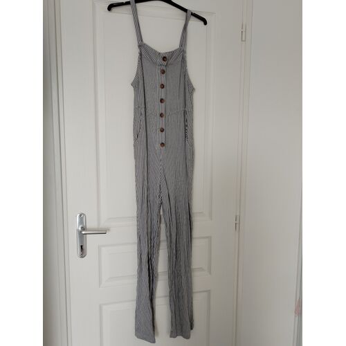 Combi Pantalon Rayée Gris Et Blanc 34 Xs Hollister Neuve