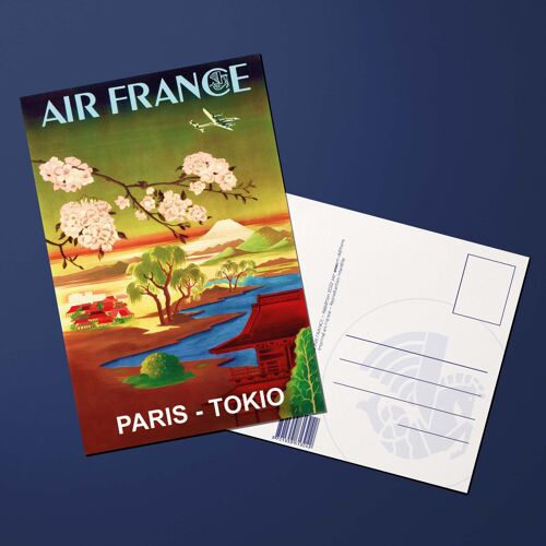 Carte Postale - Air France - Paris - Tokio, Fleurs De Cerisier - Afl0359 - 10x15cm
