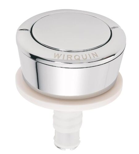 Wirquin 10724090 Bouton chasse d'eau wc simple chasse pour mécanisme Wirquin MP MD, chromé