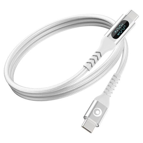 Bigben - Câble USB - USB-C (M) pour USB-C (M) - 5 A - 2 m - Alimentation USB (100 W) - blanc