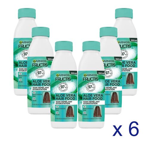Garnier - Shampoing Démêlant Hydratant À L'Aloe Vera -Cheveux Secs - 350 Ml (X6) 