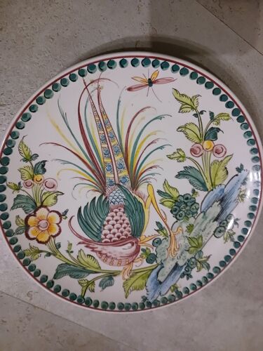 Assiette Décorative Peinte À La Main Anfora Portugal Vintage