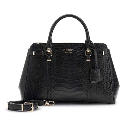 GUESS Sac à main noir pour femme - Leona Multi Compartment Satchel M 335735