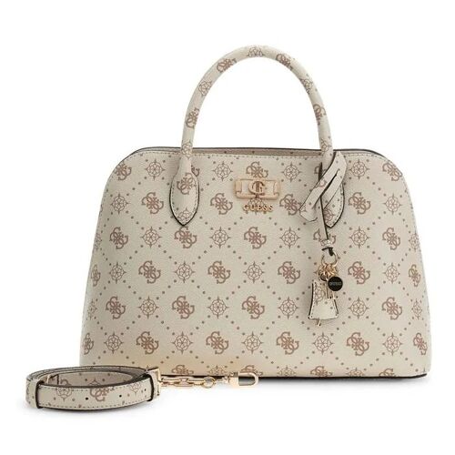 GUESS Sac à main crème taupe pour femme - Emelie Logo Two Comp Satchel Vanilla Logo 336976