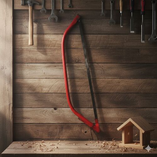 Scie à buches et bois de chauffage