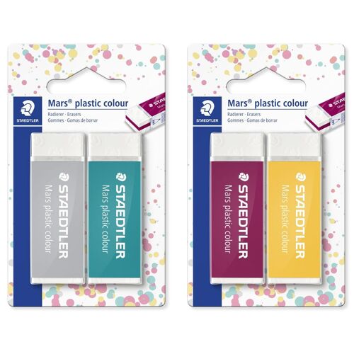 Staedtler Mars Plastic Colour 526 50 E1 Gomme À Effacer 2 Pièces