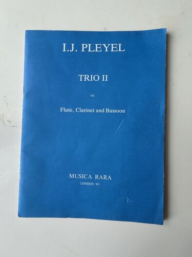 I.J. Pleyel - Trio Ii For Flute, Clarinet And Bassoon - Trio Pour Flûte, Clarinette Et Basson (Do Majeur) - Ed. Musica Rara