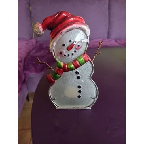Bougeoir Bonhomme De Neige Sur Verre