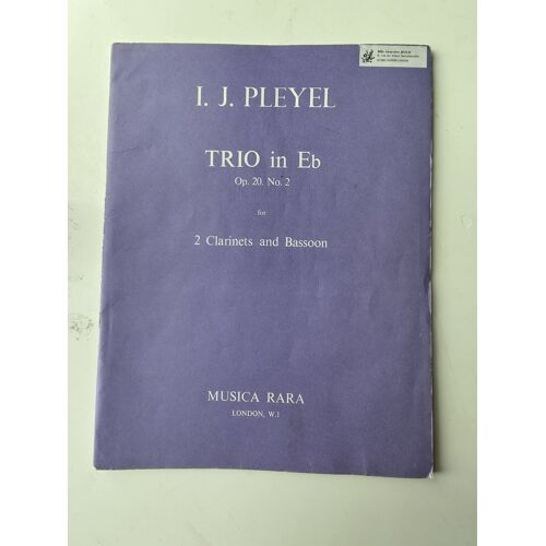 I.J. Pleyel - Trio In Eb - Op.20 N+2 For 2 Clarinets And Basson - Ed. Musica Rara