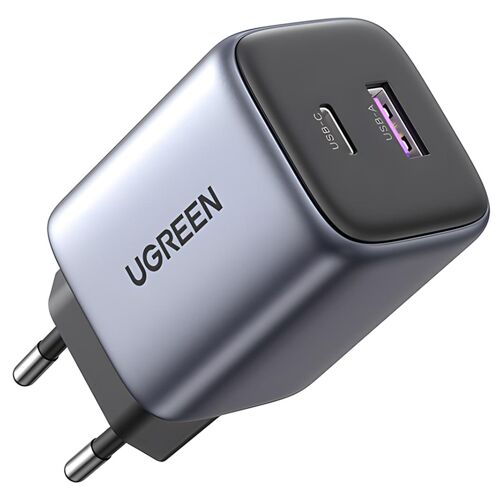 Ugreen 15539 chargeur d'appareils mobiles Téléphone portable, Tablette, téléphone Gris Secteur Charge rapide Intérieure
