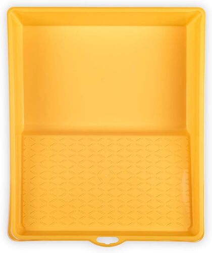 HARDY WORKING TOOLS 1x Bac à peinture, largeur 32cm, longueur 38cm, bac à peinture murale, accessoires pour peinture murale, plastique, jaune