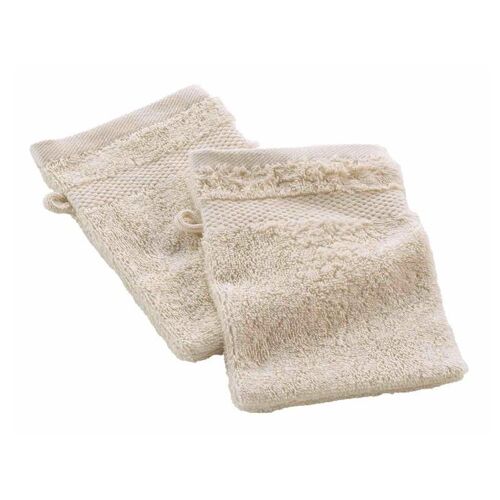 Paris Prix 135936 Vêtement Et Mitaine À Laver Beige Coton Serviette De Toilette