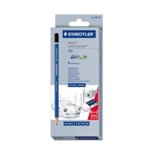 Staedtler Mars Lumograph 100 Multi 6 Pièces