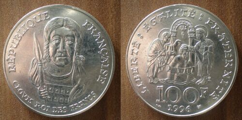 France 100 Francs 1996 Piece Argent Clovis Roi Des Francs