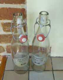Lot De 2 Bouteilles Vides - Bouchon Céramique, Étrier Métal, Joint Caoutchouc - 1/2 Litre Ou 50 Cl