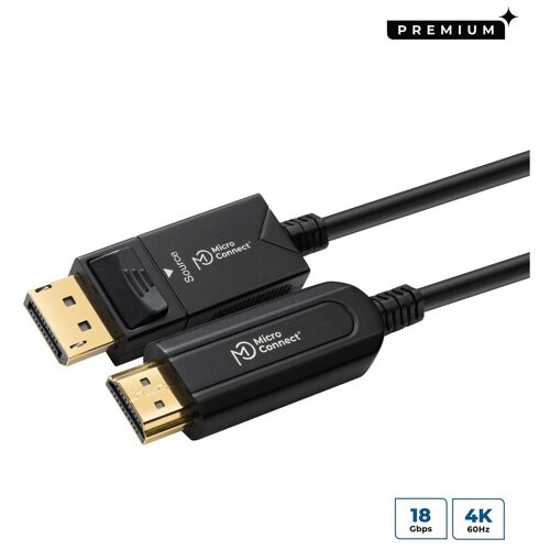 Microconnect DP-HDMI-3000V1.4OP câble vidéo et adaptateur 30 m DisplayPort HDMI Type A (Standard) Noir
