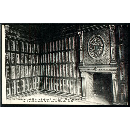 Carte Postale N°51, Blois, Loir Et Cher, Le Château - Monument Historique, Aile François 1er, La Bibliothèque De Catherine De Médicis, 1949