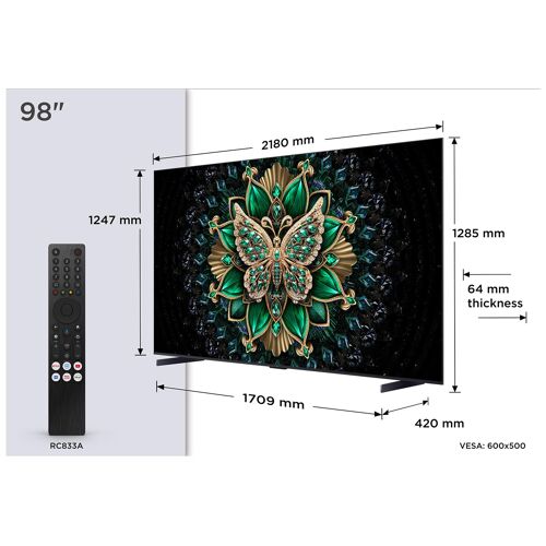 TCL C69 98C69K TV 98" 4K Ultra HD Smart TV Wifi Métallique