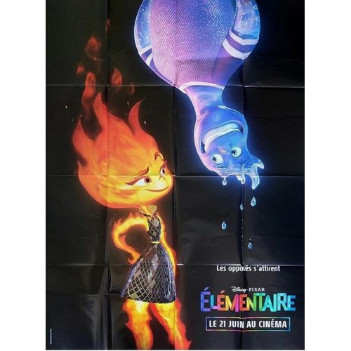 Élémentaire / Disney, Pixar - Affiche Originale De Cinéma - Format 120x160 Cm - Un Film De Peter Sohn Avec Les Voix De Leah Lewis, Mamoudou Athie, Ronnie Del Carmen - Année 2023