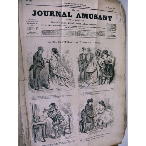 Revue Le Journal Amusant N° 802 - 1872 Ch. Philipon Humour Illustré Pelcoq Etc