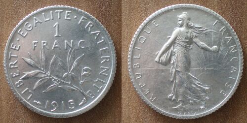 France 1 Franc 1915 Neuve Semeuse Piece Argent Francs