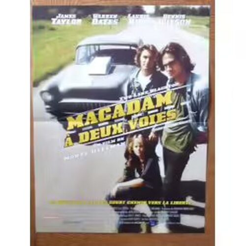 Macadam À Deux Voies De Monte Hellman Avec James Taylor, Warren Oates... - Affiche Originale De Cinéma Format 40 X 60 Cm