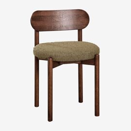 Chaise de salle à manger rembourrée en chêne Bianca Bois Foncé