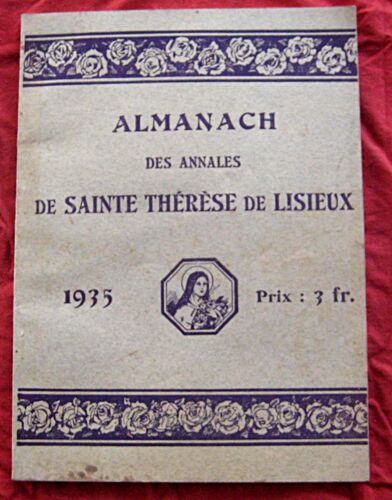 Almanach Des Annales De Sainte Thérèse De Lisieux 1935.