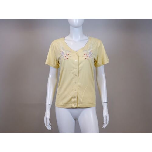 T Shirt Boutonné Jaune Avec Broderies Taille 2 Alain Manoukian