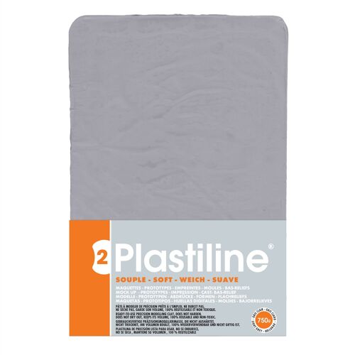 Plastiline En Plaque Souple (Dureté 50) Gris Clair 750g